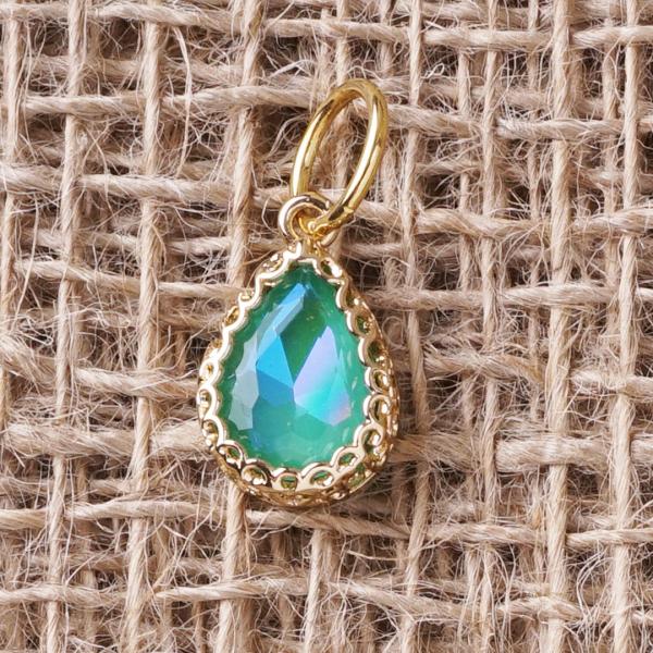 Chrystal Türkis, vergoldet mit 24K Feingold, Amulett M